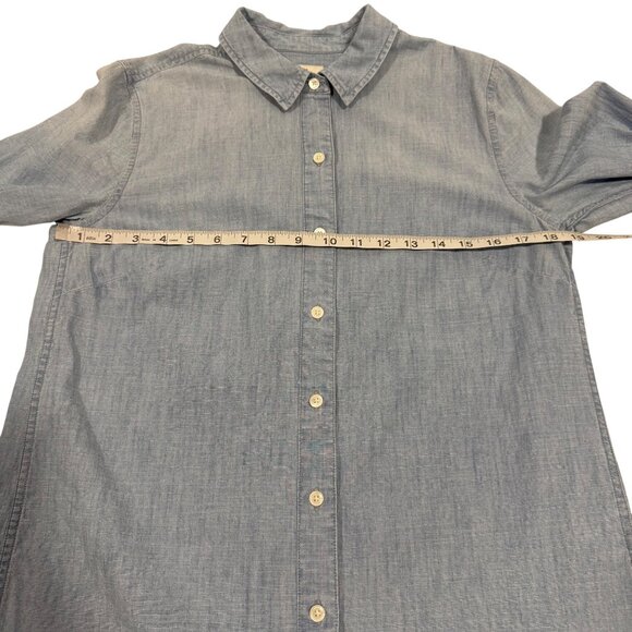 Vineyard Vines Relaxed Chambray Long‎ Sleeve Button Up Blue Blouse Size 6 - Picture 4 of 7